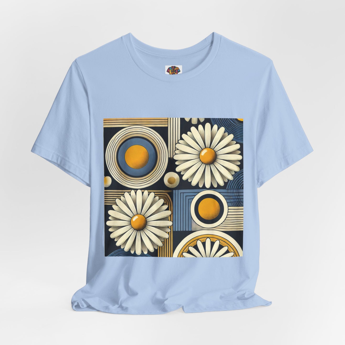 Geometric Daisy Pattern: Retro Pop-Art