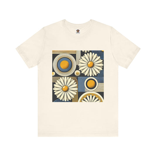 Geometric Daisy Pattern: Retro Pop-Art