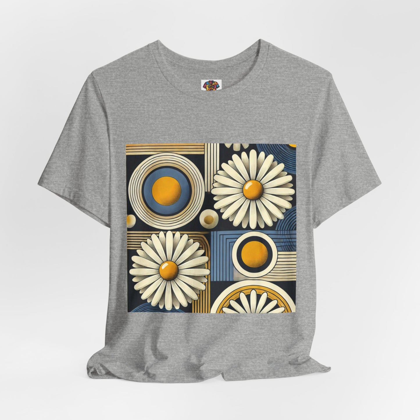 Geometric Daisy Pattern: Retro Pop-Art