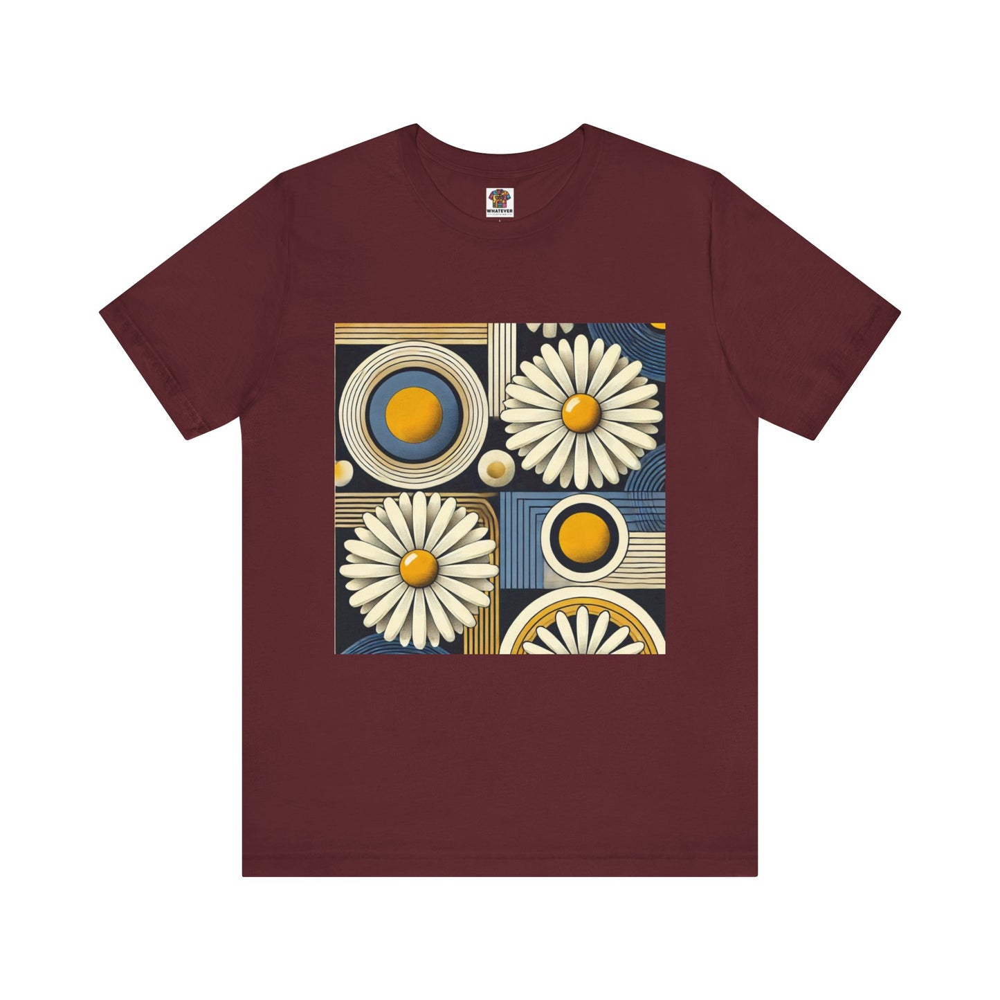 Geometric Daisy Pattern: Retro Pop-Art