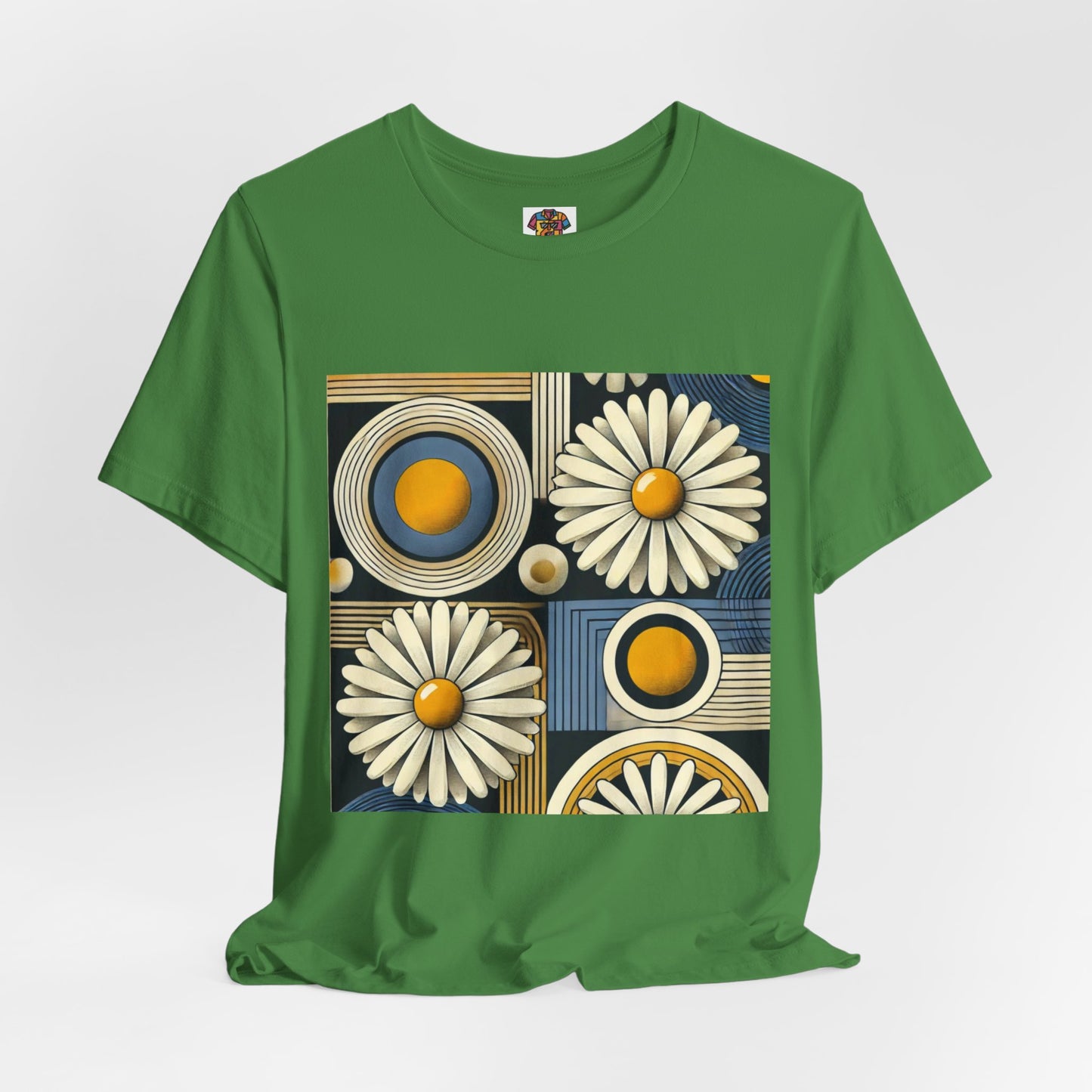 Geometric Daisy Pattern: Retro Pop-Art