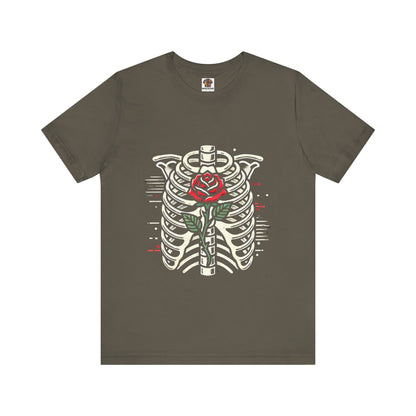 Ribcage with Rose: Gothic Streetwear