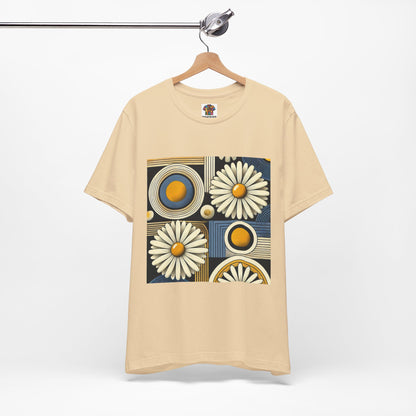 Geometric Daisy Pattern: Retro Pop-Art