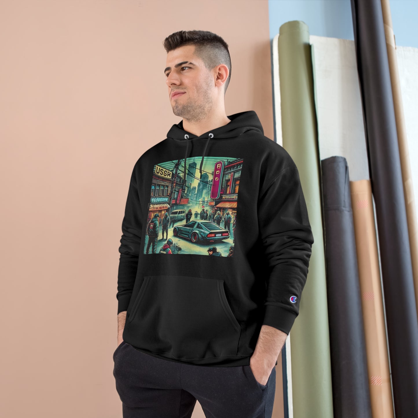Vibrant  City Life Design: Cyberpunk Retro-futuristic