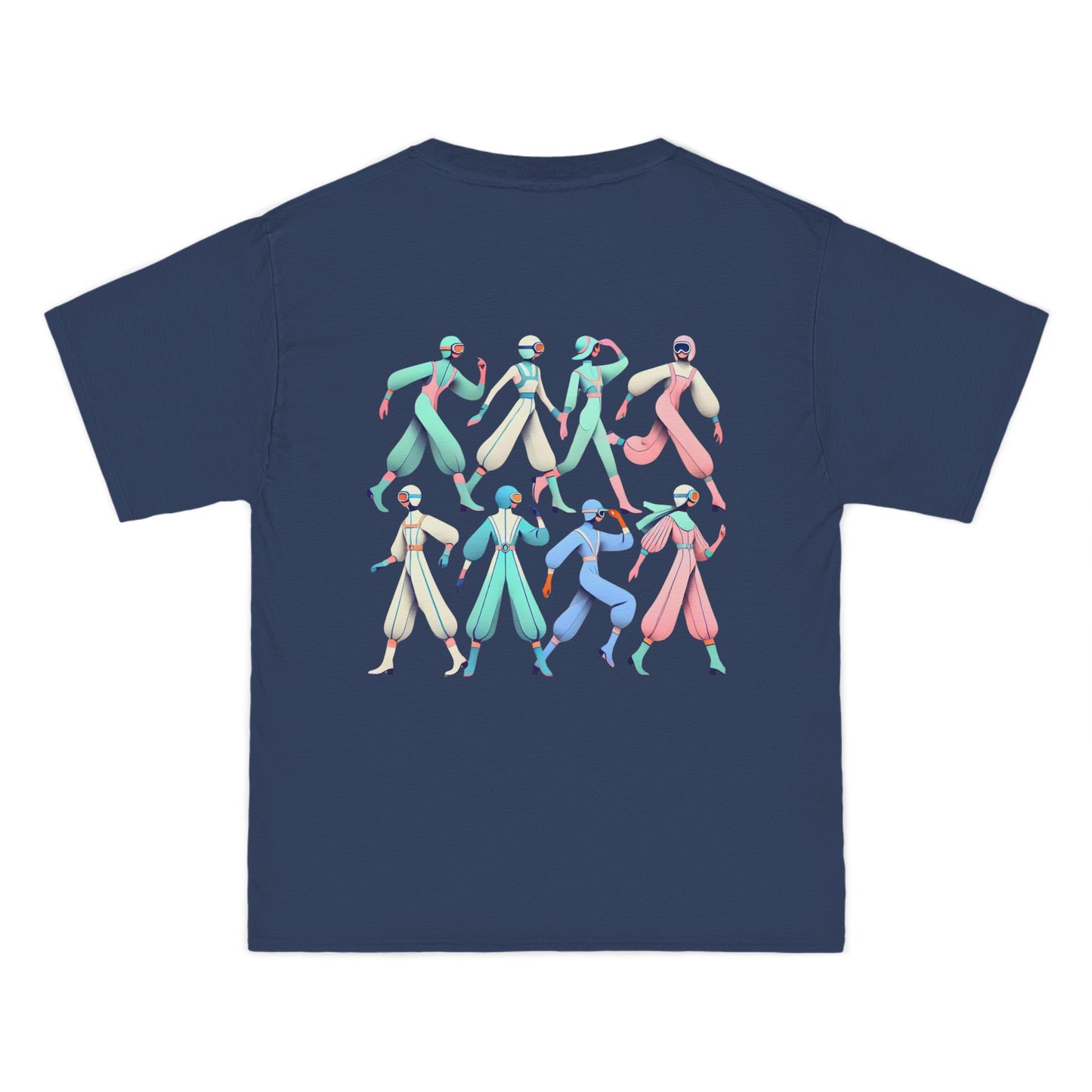 Stylized
  Human Figures: Retro-Futuristic
