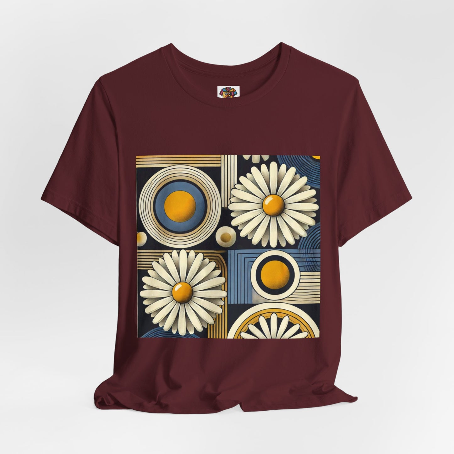 Geometric Daisy Pattern: Retro Pop-Art