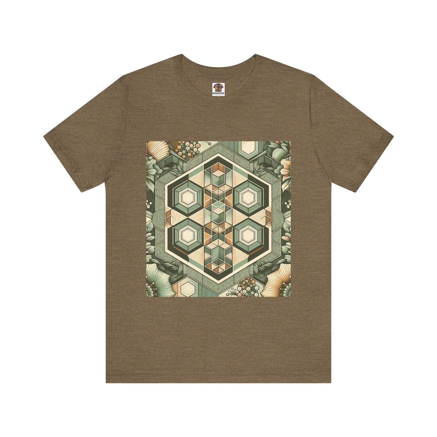 Hexagonal Patterns: Floral Sepia