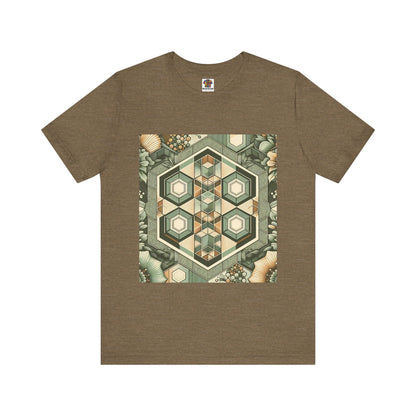 Hexagonal Patterns: Floral Sepia