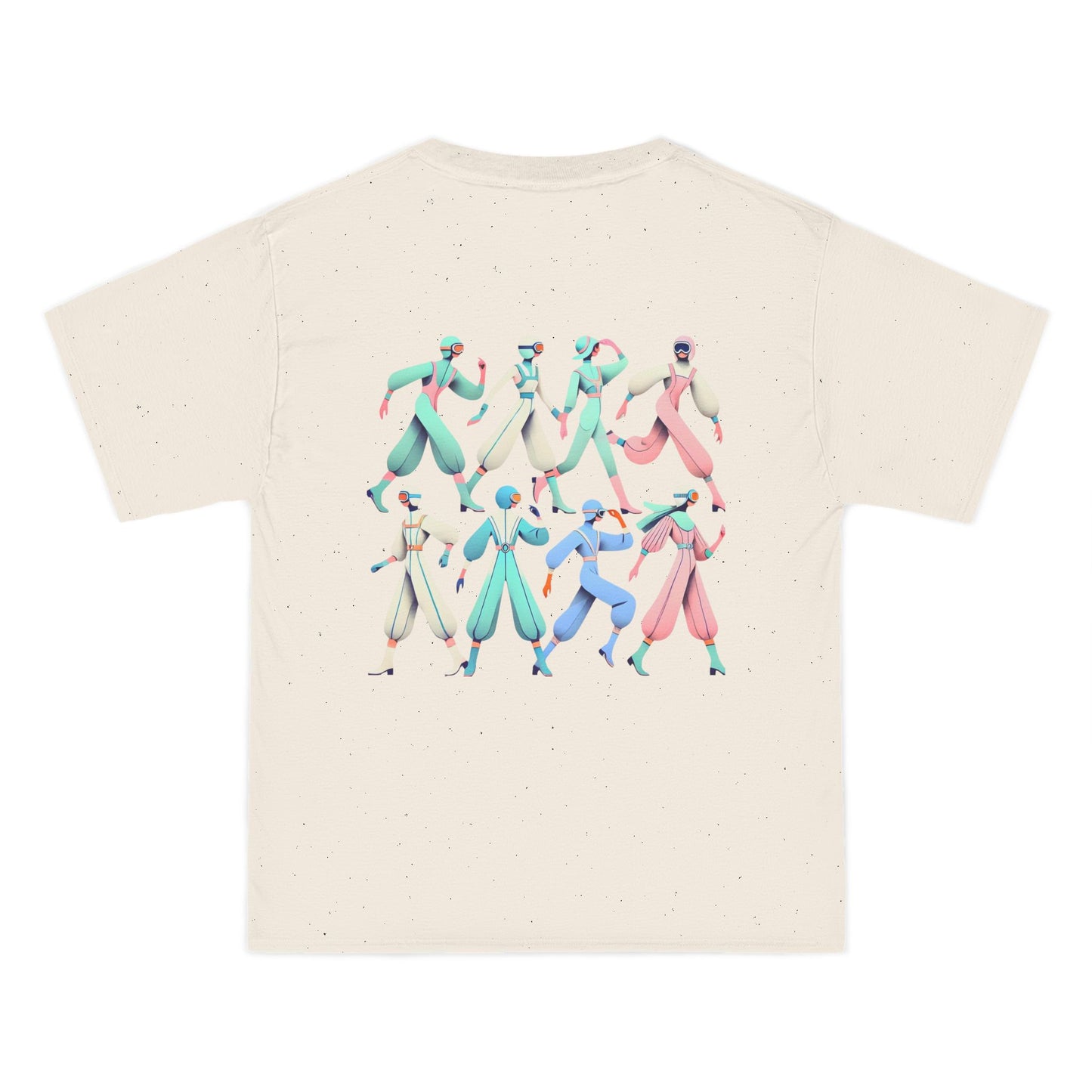 Stylized
  Human Figures: Retro-Futuristic